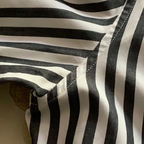 Up-scaled Gray and White Striped Cotton Button-down Shirt - Picture 5 of 5